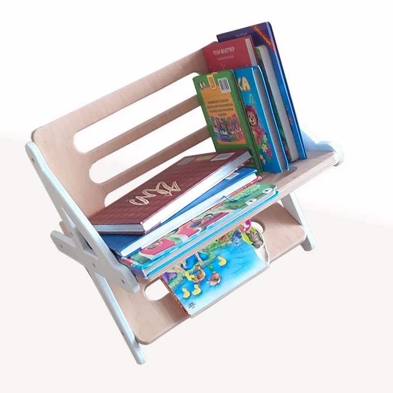 Компактная детская полка для книг из дерева