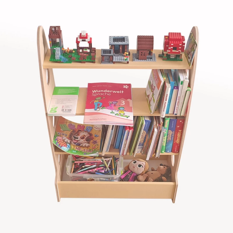 Дерев’яна дитяча книжкова полиця для дитячої кімнати