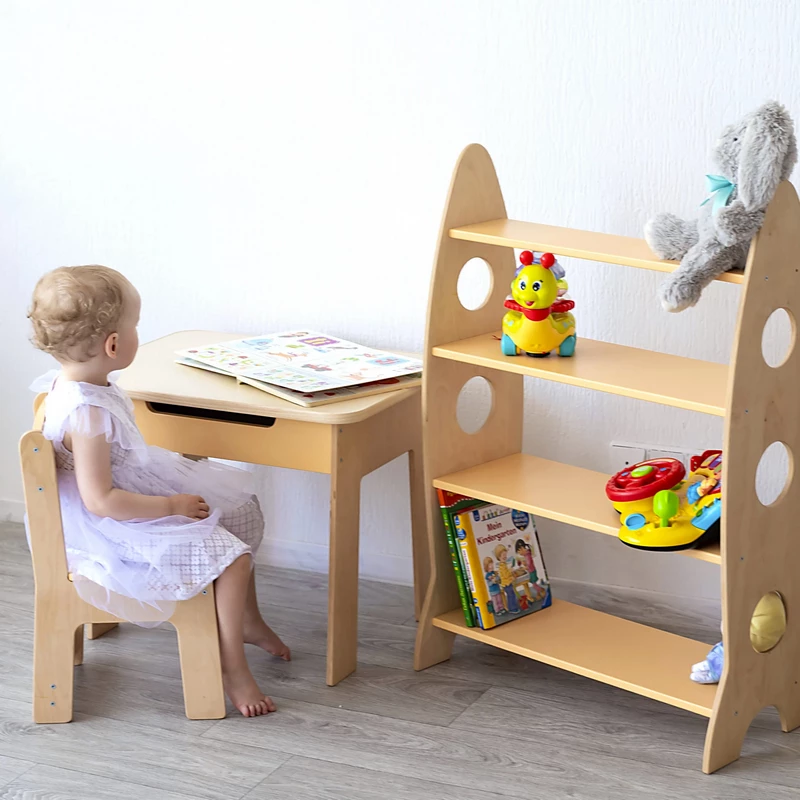 Детский столик и стульчик с полкой для игрушек для детей 2–5 лет