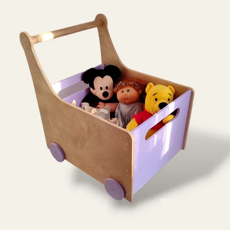 Детский ящик для игрушек на колесах деревянный